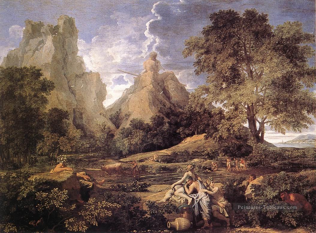 Paysage avec Polyphemus classique peintre Nicolas Poussin Peintures à l'huile